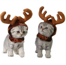 Load image into Gallery viewer, Dogs Cat  Reindeer Headband Cap For Cat Xmas Costume  Hair Decor  Pet Elk Antlers Cute Hats Puppy Deer Horns Caps Headdress