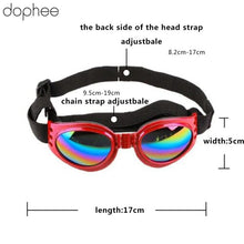 Load image into Gallery viewer, dophee Dog Goggles UV Sunglasses Foldable Pet Dog Glasses Medium Large Dog Pet Glasses Pet Eyewear Waterproof Pet Supplies