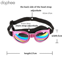 Load image into Gallery viewer, dophee Dog Goggles UV Sunglasses Foldable Pet Dog Glasses Medium Large Dog Pet Glasses Pet Eyewear Waterproof Pet Supplies