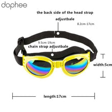 Load image into Gallery viewer, dophee Dog Goggles UV Sunglasses Foldable Pet Dog Glasses Medium Large Dog Pet Glasses Pet Eyewear Waterproof Pet Supplies