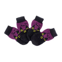 Load image into Gallery viewer, 4pcs Pet Dog Knitted Non-slip Socks Halloween Pet Pumpkin Paws Cover Socks  Size S M L XL mascotas Pet Accessories