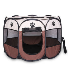 Load image into Gallery viewer, Portable Folding Pet tent Dog House Cage Dog Cat Tent Playpen Puppy Kennel Easy Operation Octagon Fence #A